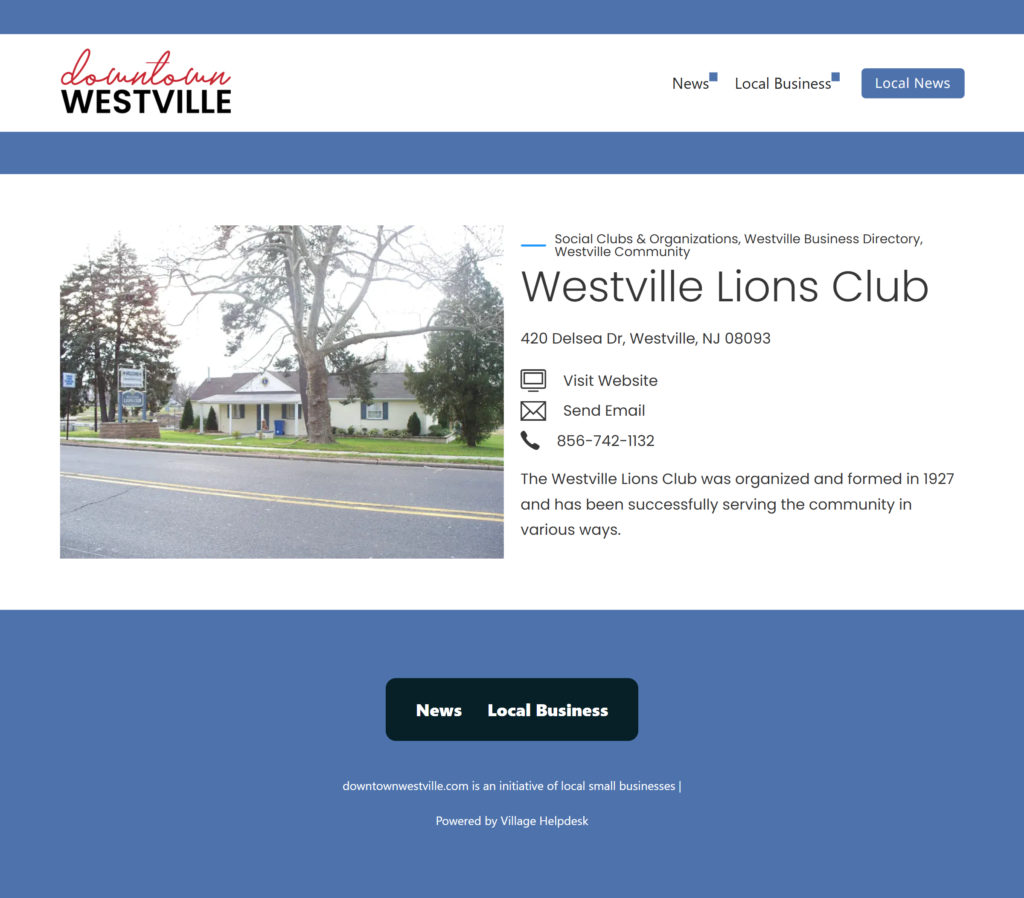Business Directory for Westville Lions Club