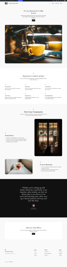 Coffee Shop WordPress Site